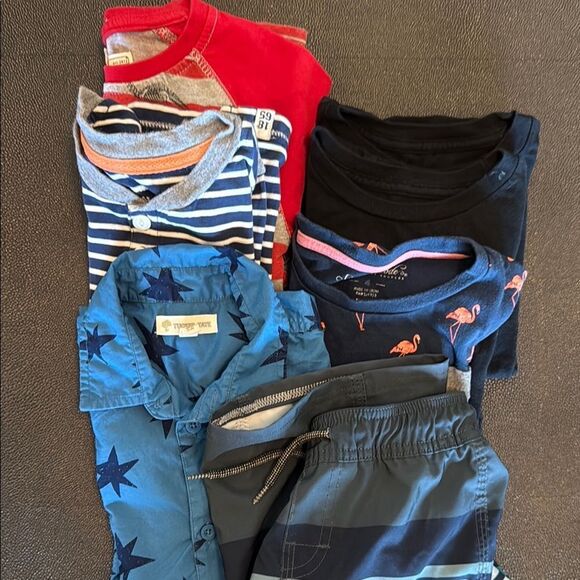 Bundle of Kids clothes different Brands Rip Curl and Striped Boardshorts size 4T - Picture 1 of 7